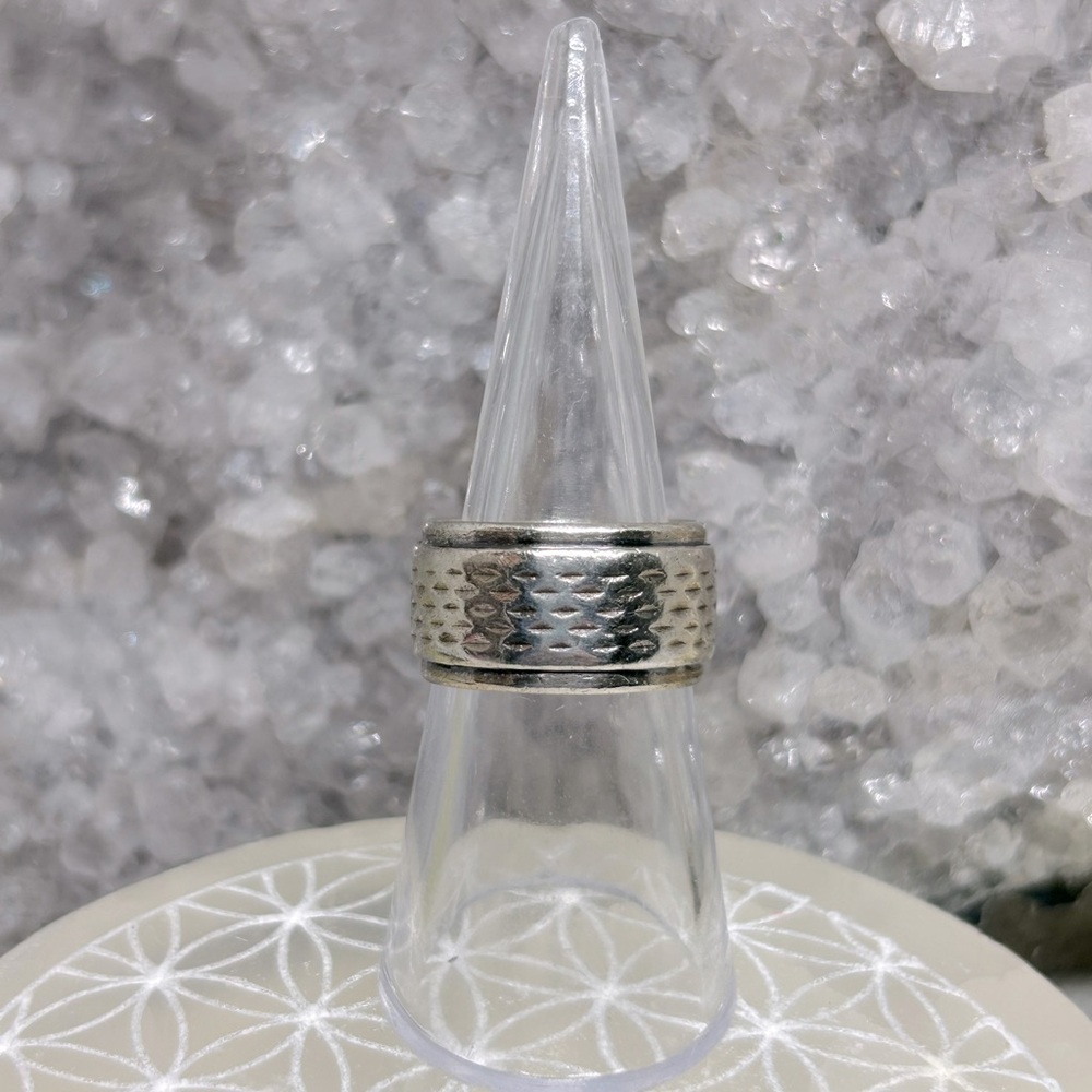 Vintage Textured Cigar Band Ring 925